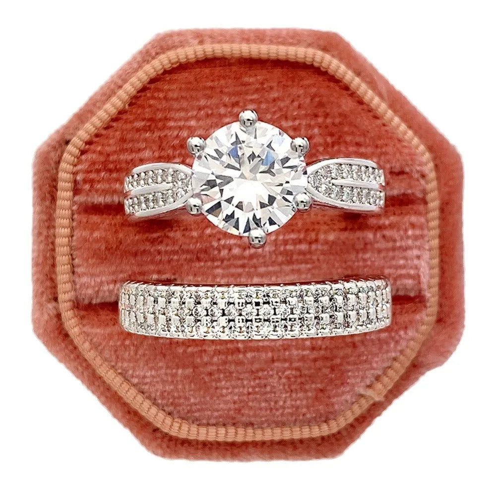 White gold colour alloy geometric wedding ring bracelet showing round design element