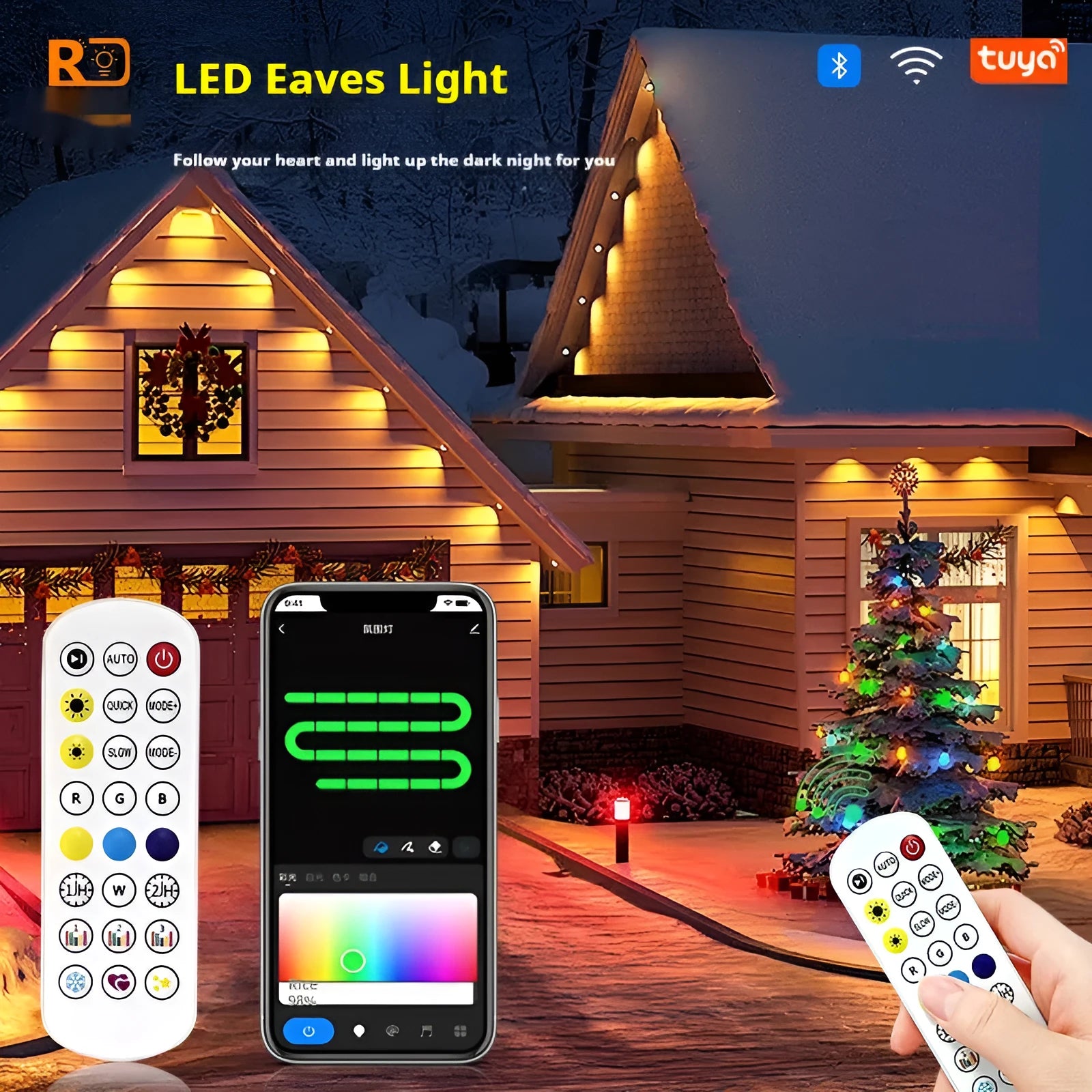 Outdoor Planets design LED light string with remote control for courtyard and eaves decoration.