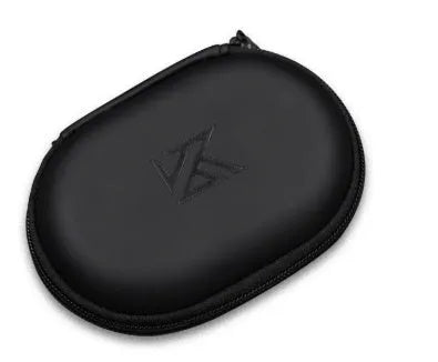 Black oval leather earphone storage bag compatible with EDX PRO and ZEX PRO models