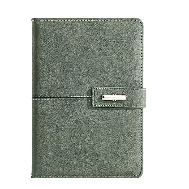 A5 sized notebook with PU leather cover in colour options including black, red, green, blue, and orange