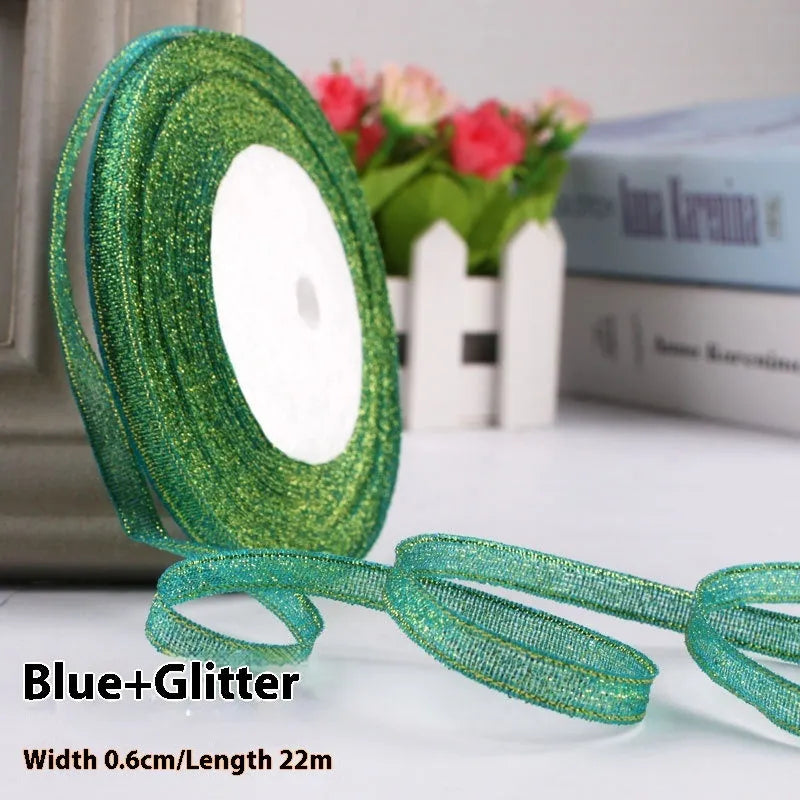 Coloured polyester gift ribbon roll in 0.6cm width with multiple colour options