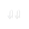 Korean style 3D glossy heart-shaped women's earrings with white gold colour finish
