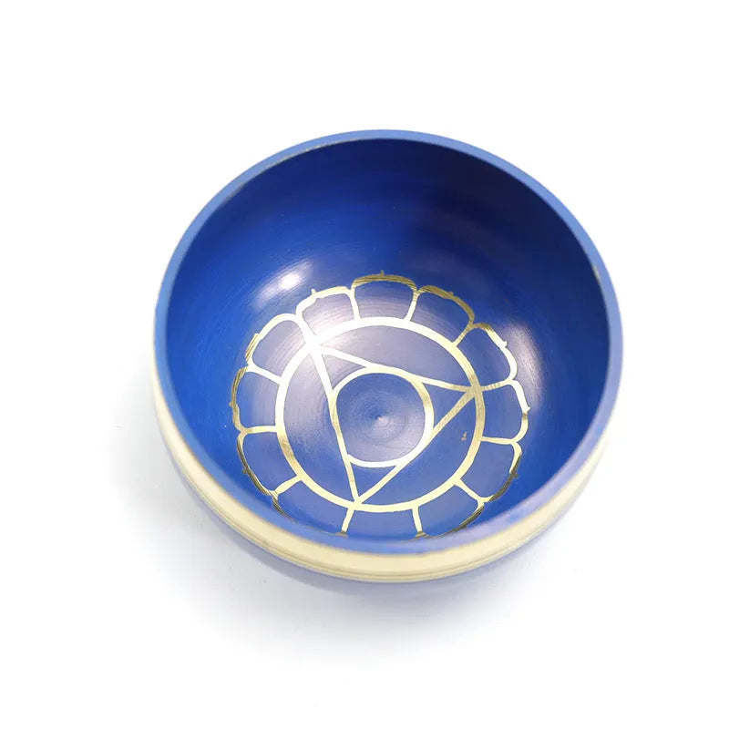 Handmade colourful Himalaya singing bowl percussion instrument, 7.8cm, for yoga and meditation.