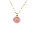 Copper bottle cap pendant necklace with 18K gold plating on 40cm box chain