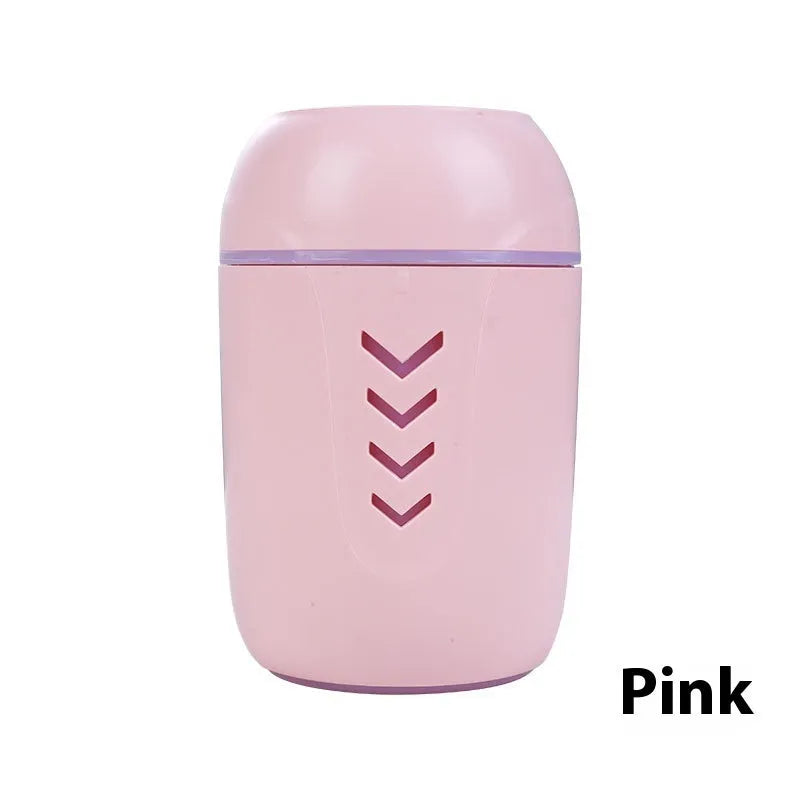 Round blue portable air purifier with USB cable for car, home, and office desktop use.
