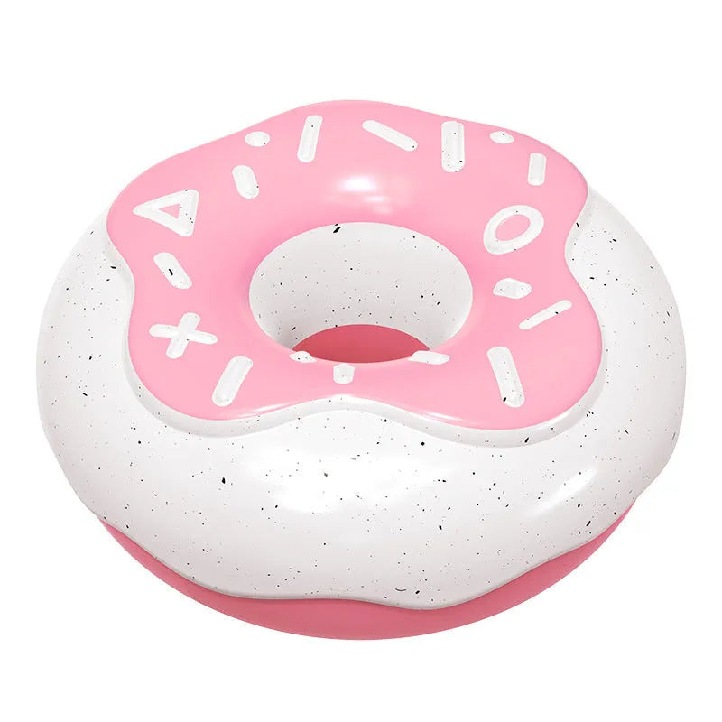 Pink donut-shaped dog toy with textured molar-cleaning surface for canine dental care