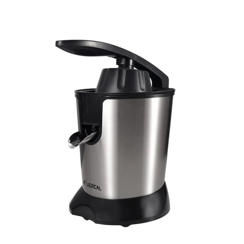 Electric citrus juicer with stainless steel body and vertical screw rod cutter head