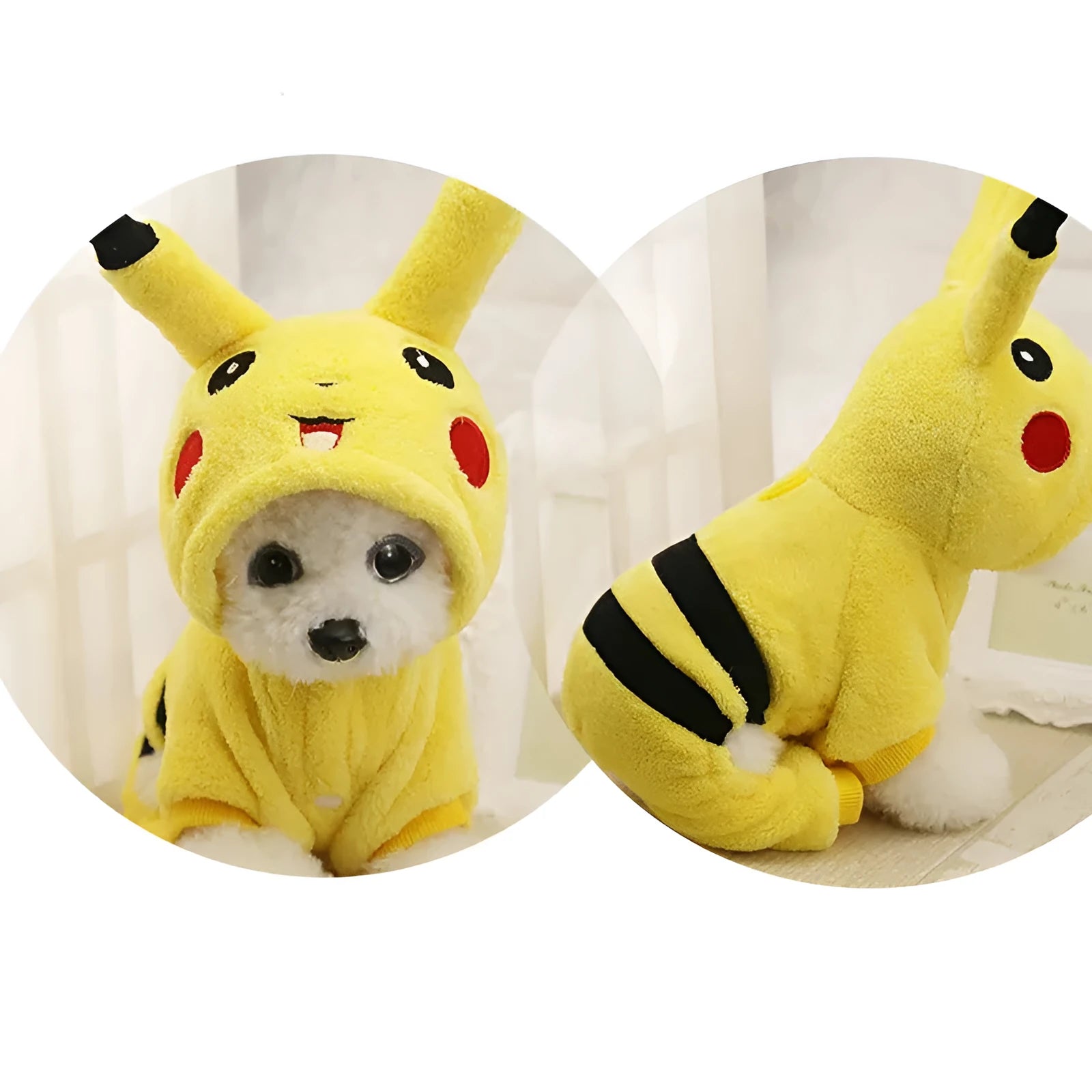 Fleece hoodie coat for cat or small dog in costume style with hood