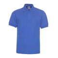 Men's solid colour loose fit short sleeve polo shirt on a hanger, plus size cotton blend.