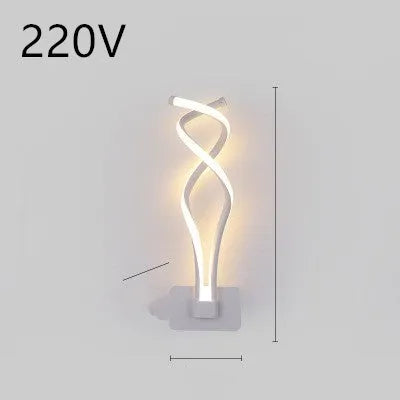 Nordic minimalist LED wall lamp with silicone shade in black, white, wavy, note or rich designs