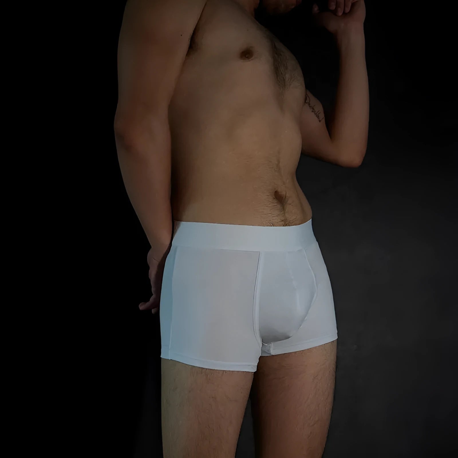 Men's solid colour cotton boxers in black, white, silver grey or light green