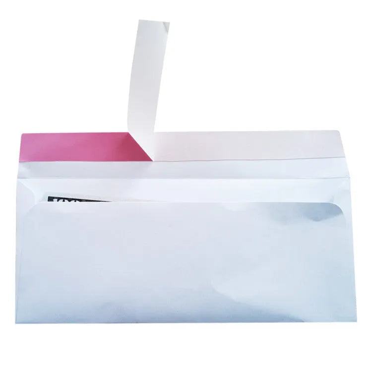 Blue confidential security envelope with self-adhesive tamper-evident seal showing 105x240mm dimensions