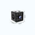 Black cubic K13 network sports camera with 26mm dimensions and mounting bracket