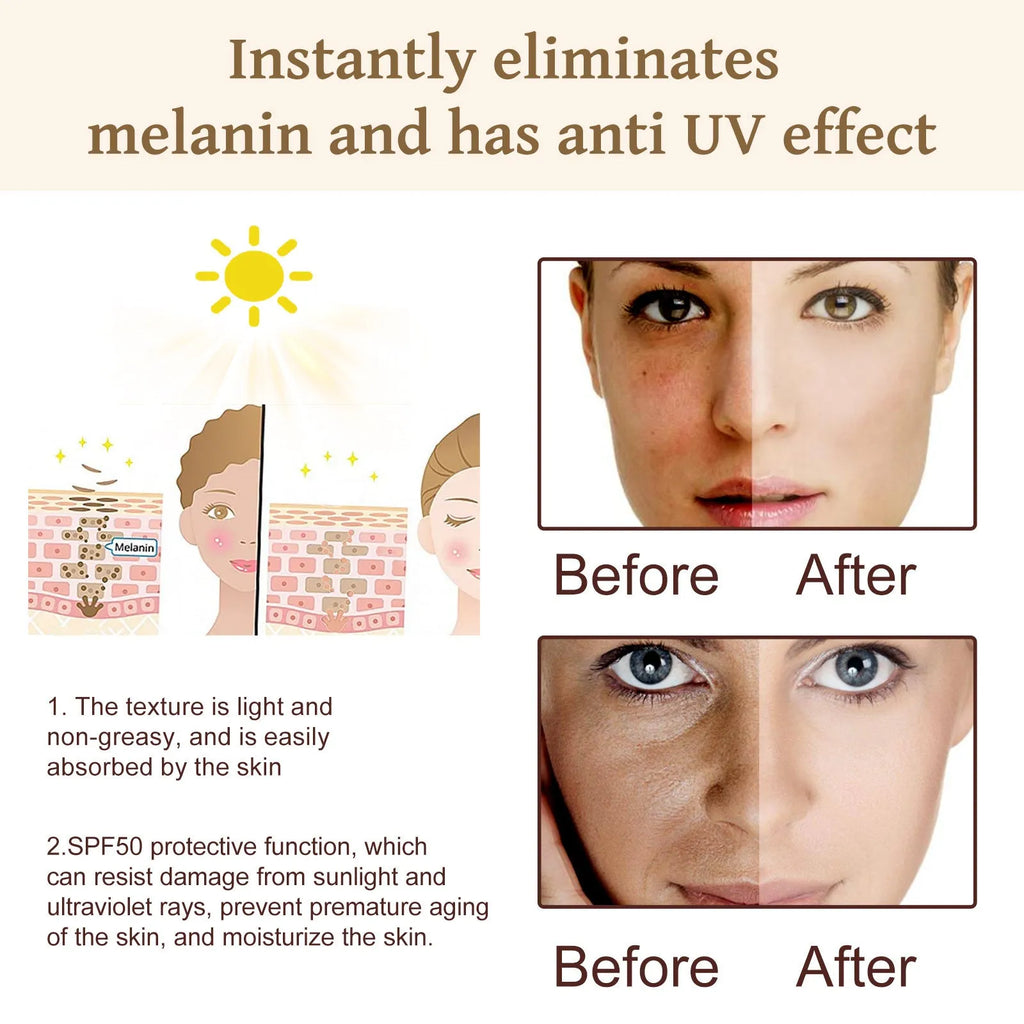 50g container of brightening skin colour protective cream with probiotics and vitamin C.