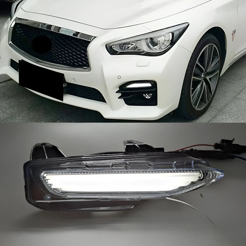 Infiniti Q50 Q70 front bumper LED turn signal and daytime running light replacement unit