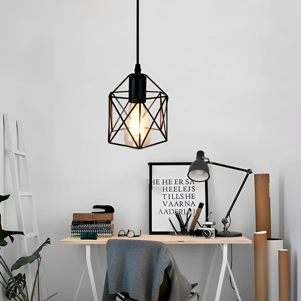 American country style decorative light with iron shade, dimensions 150mm by 140mm.