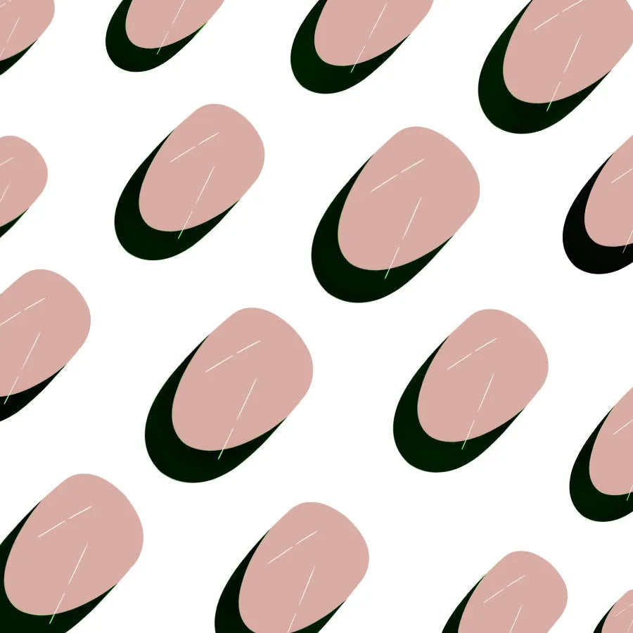 24 artificial press-on nails showing short almond shape with matte black French manicure design