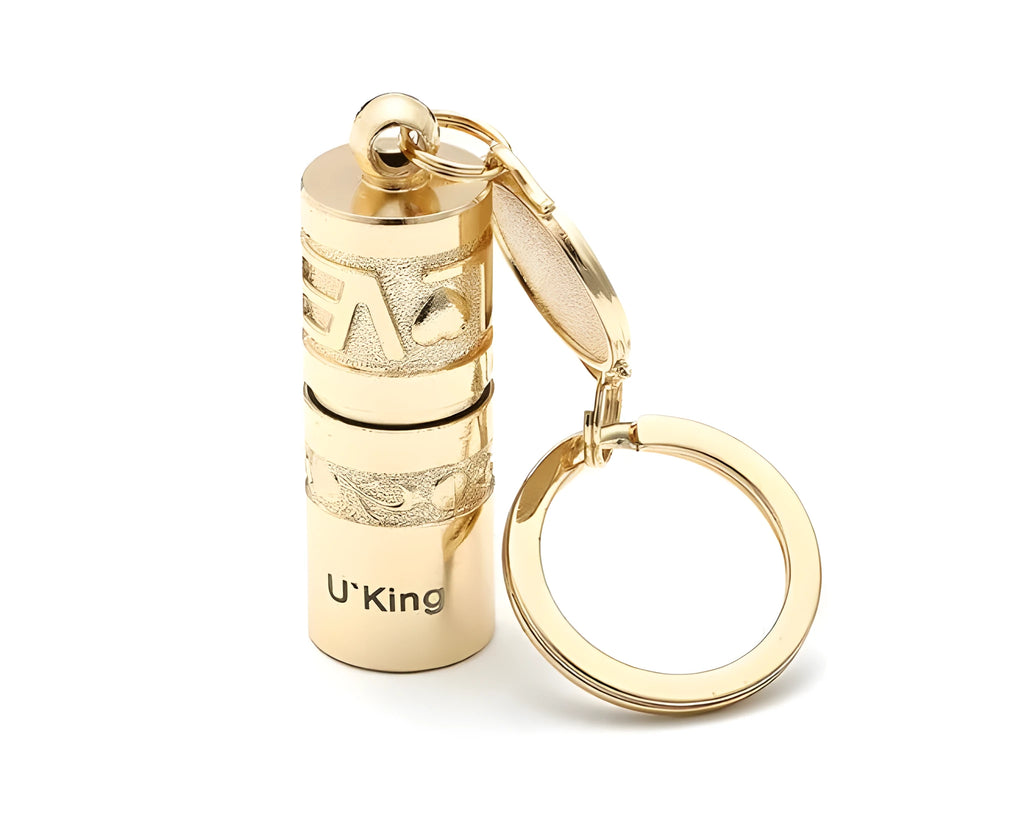Gold waterproof zinc alloy LED keychain flashlight for outdoor emergency lighting