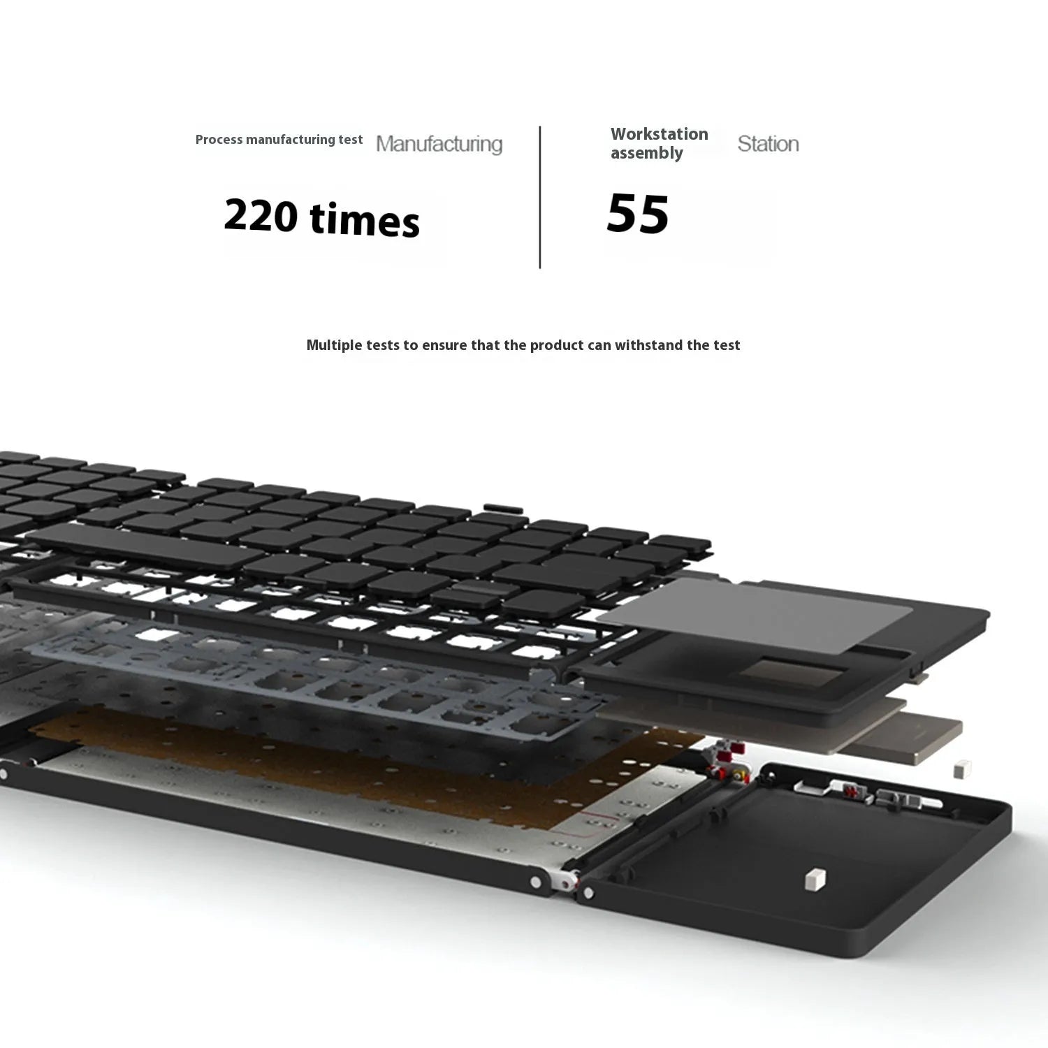 Tri-fold Bluetooth keyboard shown open for typing and folded for travel
