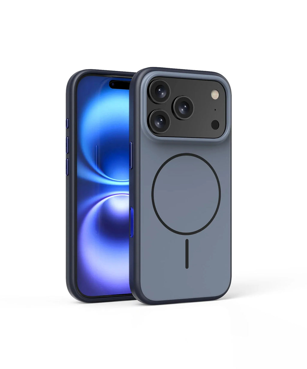 Magnetic iPhone case with AI Photography Button in frosted finish showing colour options