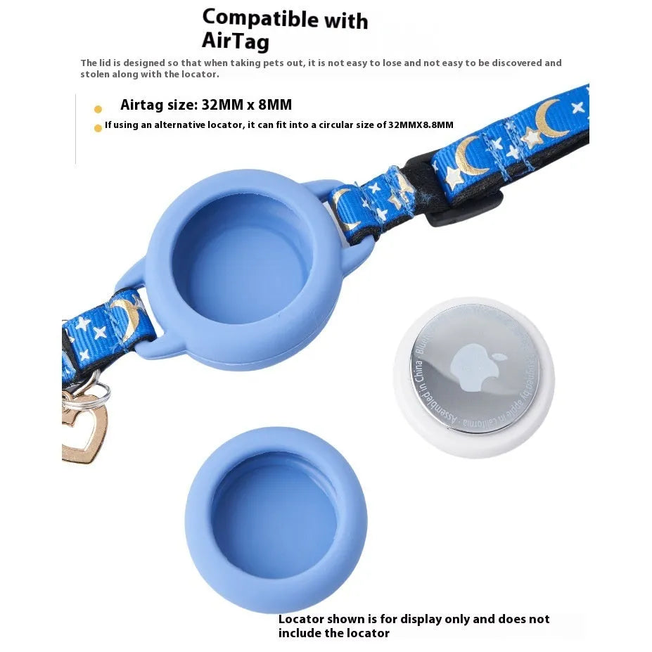 Apple AirTag protective case for cat collars in plastic with adjustable sizing options