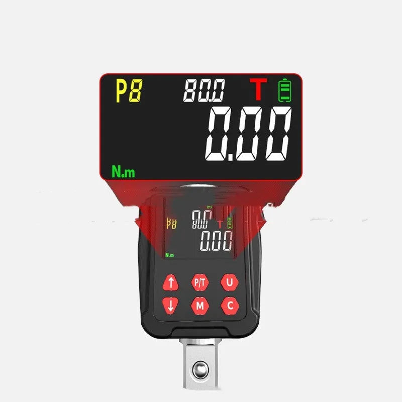 1/2 square drive digital torque meter set showing digital display and metal construction