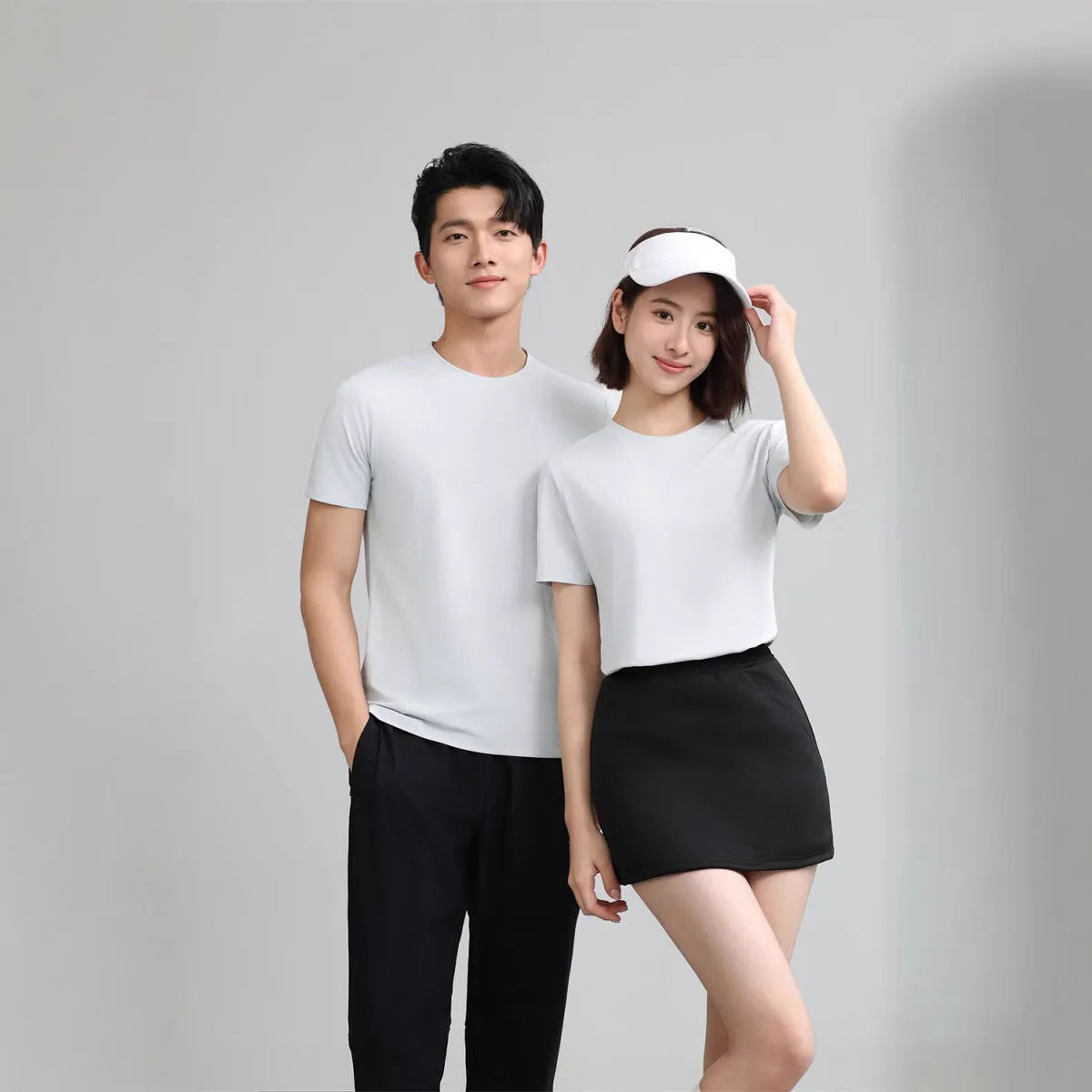 Round neck quick-drying mesh T-shirt in black, slim fit pullover, sizes S to 4XL