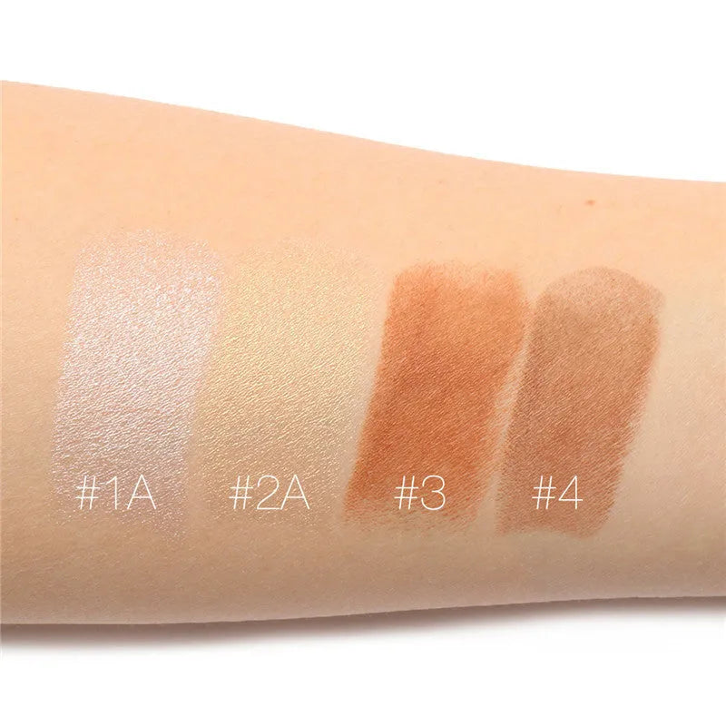 Face contour highlighter cream palette with four shades A B C D for cheekbone definition