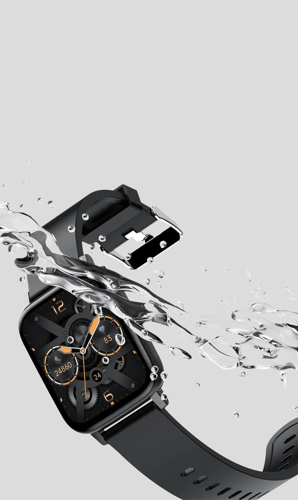 H80 fashion sports smart watch with silicone strap on wrist, showing health metrics on 1.69 inch screen.