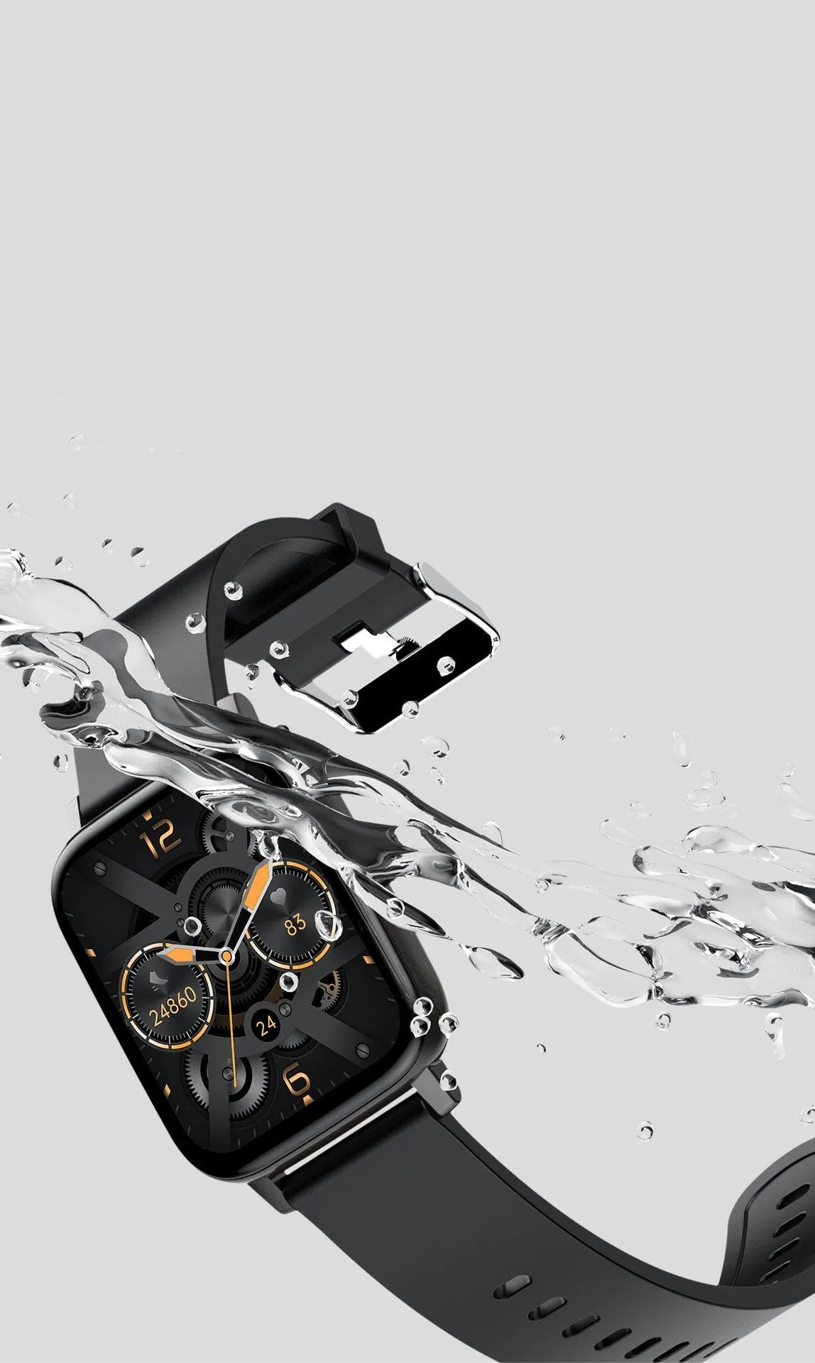 H80 fashion sports smart watch with silicone strap on wrist, showing health metrics on 1.69 inch screen.