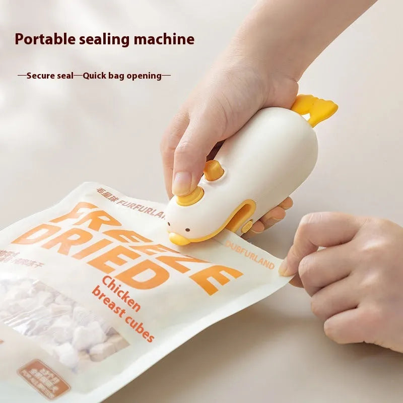 Yellow duck rechargeable sealing machine with charging cable