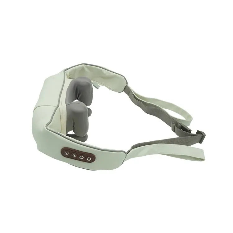 Blue foldable electric neck and back massager with rechargeable battery