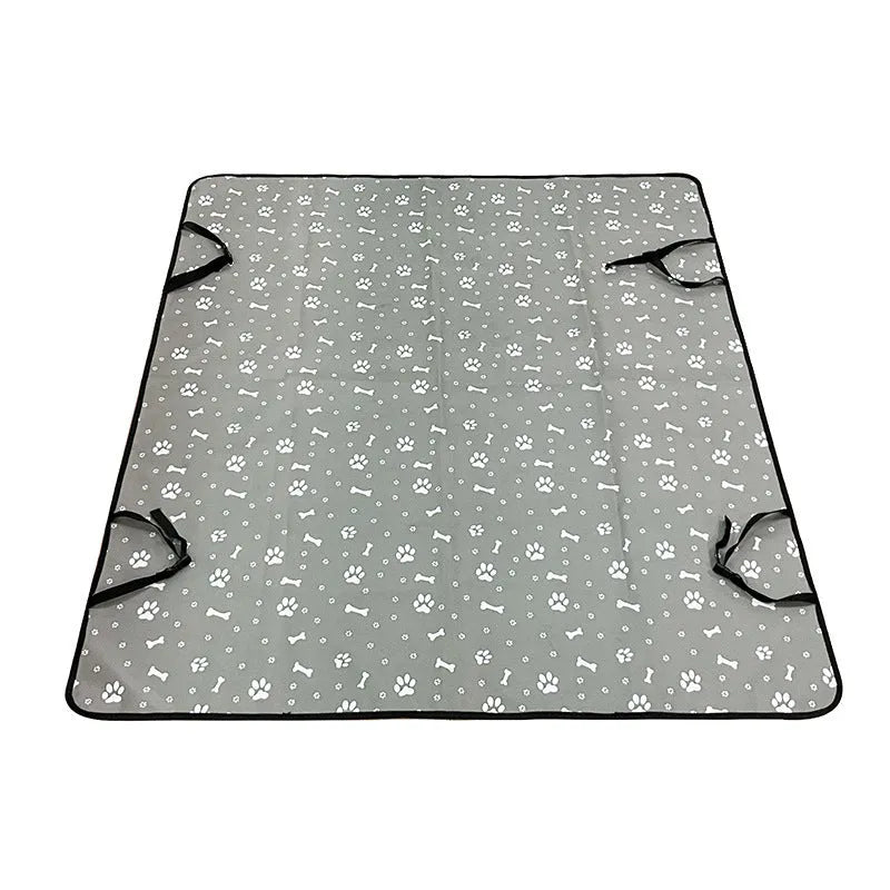 Waterproof cloth car pet mat for rear seats with dog footprint pattern