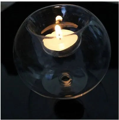 Handmade clear European-style glass bowl for floating candles in 8cm, 10cm, and 12cm diameters