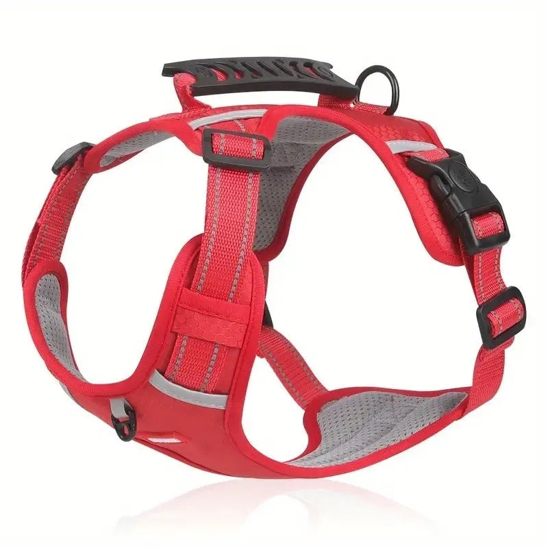 Polyester dog harness and lead set in multiple colours with adjustable chest strap for large medium small dogs