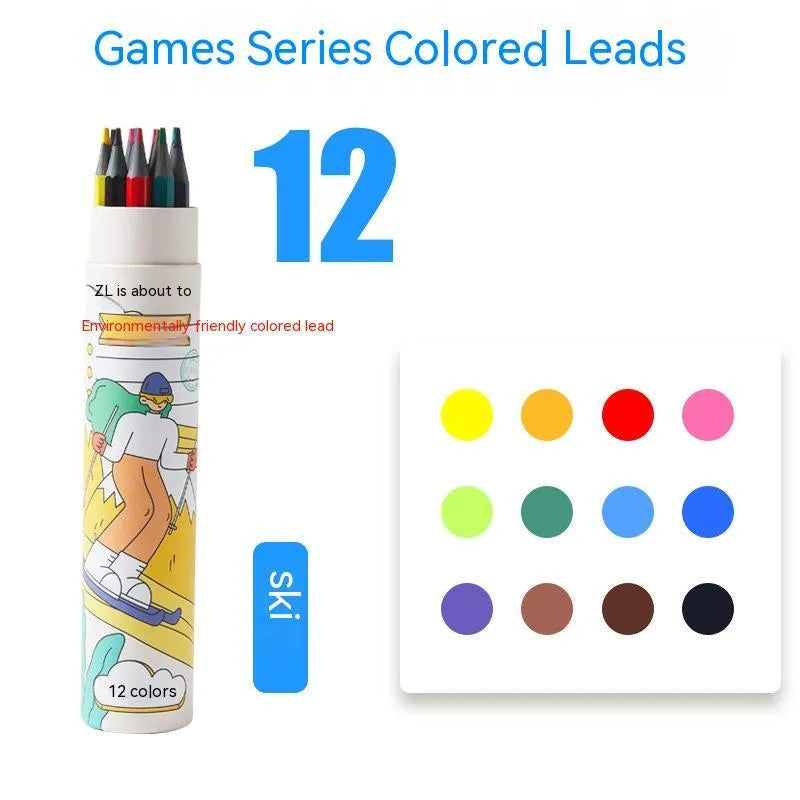 Zhenglin Sports triangular colour pencils in a set of 24 or 36 colours for children's art.