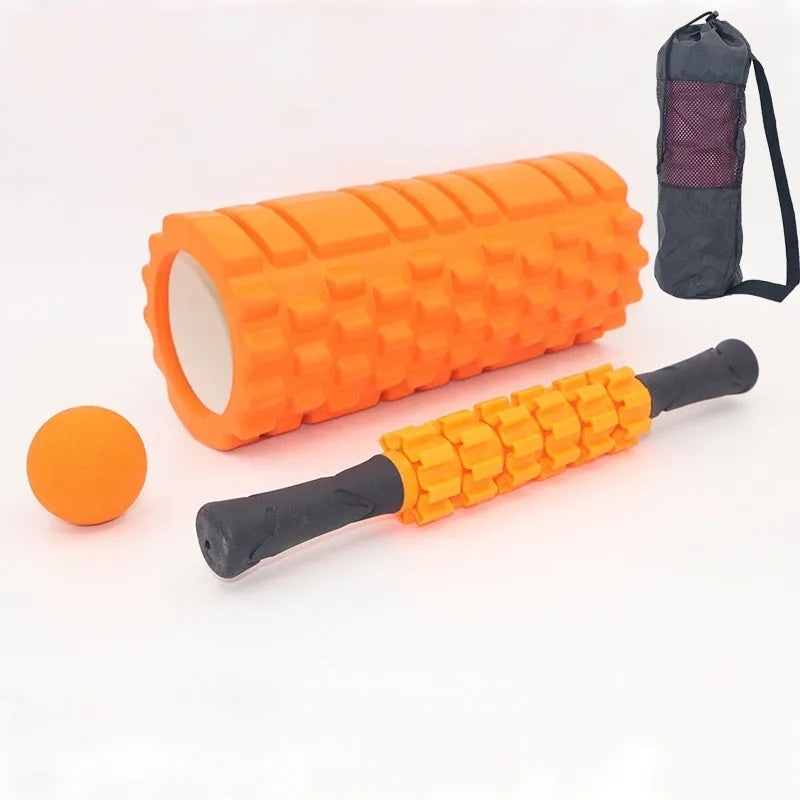 33cm black fitness foam roller massage stick with six segments