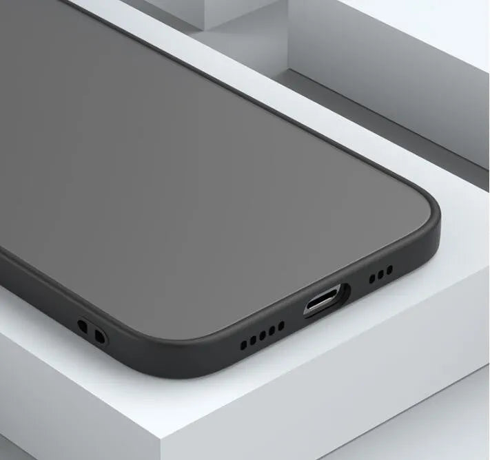 Frosted hard protective iPhone case in dark night green colour, showing fine hole pattern and full camera lens coverage.