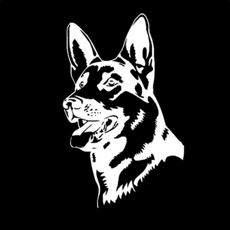 Reflective Alsace Shepherd hunting dog bumper sticker in multiple colour options