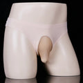 Men's ice silk underwear briefs in black showing low waist and T-back design.