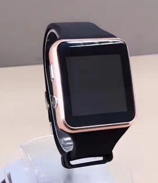 Smart watch with a black silicone strap and a 1.54-inch HD touch screen displaying a digital watch face.