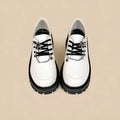 Women's preppy jk style loafers in Duke Asterism colour with metal cross shoulder straps and round toe