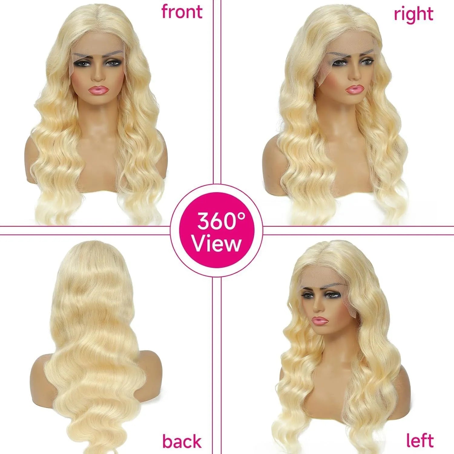 Women's honey blonde synthetic curly wig with front lace construction