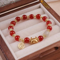 Floral ice crack glazed bracelet for women with coloured glass beads and zodiac animal charms.