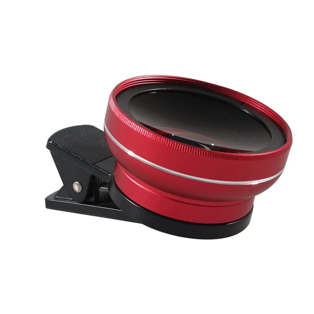 LIEQI 0.45x wide-angle mobile phone camera lens with macro capability in silver finish