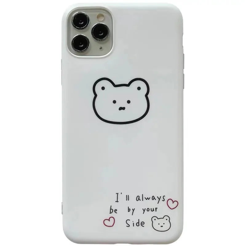 Ins bear cartoon Korean bear design soft silicone case for Apple iPhone mobile phones