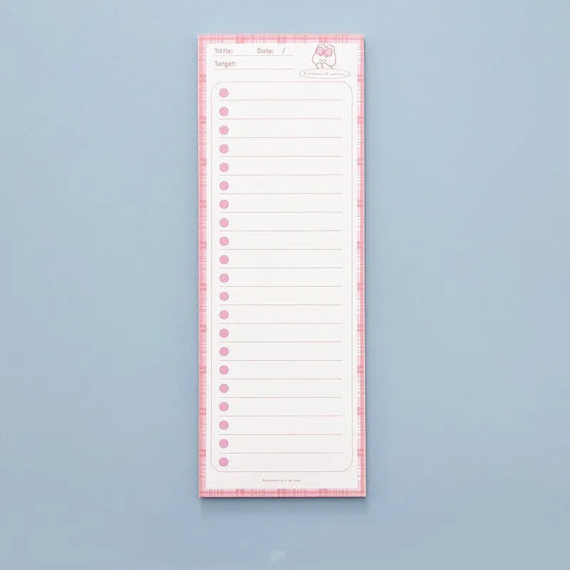 A5 spiral-bound notepad with cartoon bunny cover, showing plastic binding and 90x248mm size.