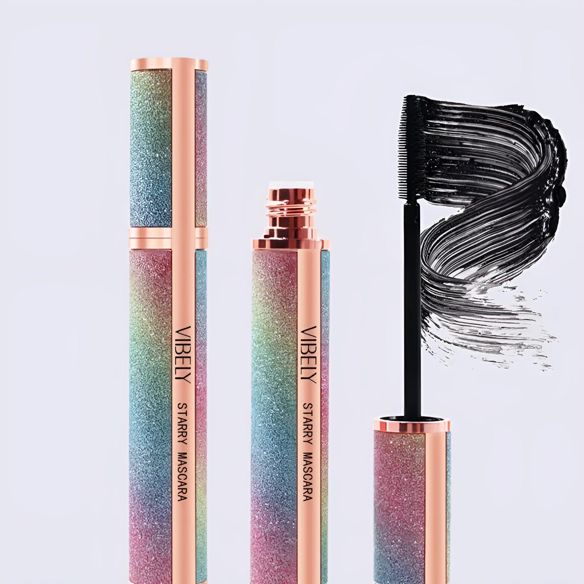 Black 4D waterproof mascara tube for long, thick, smudge-resistant lashes.