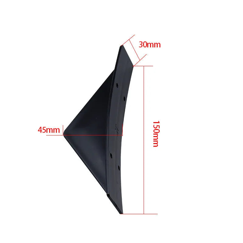 Universal triangular rear spoiler in black carbon fibre finish with 15cm size for car body kits