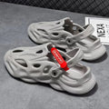 Coconut fibre slippers with closed toe design in EVA material showing grey, black, white, and khaki colour options